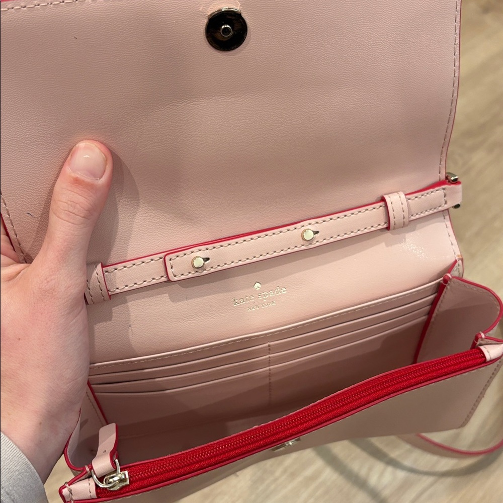 Kate Spade Blush Pink and Red Year of the Pig Crossbody and Clutch - Picture 4 of 8